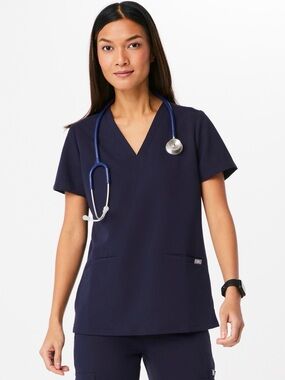Figs Women's Navy Set Casma Top and Kade Pant Size Large